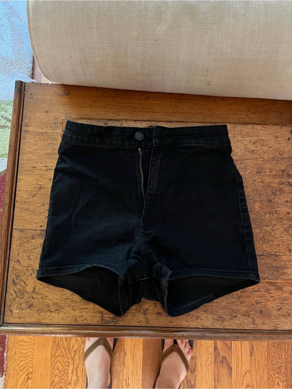 Bershka High Waist Black Denim Shorts